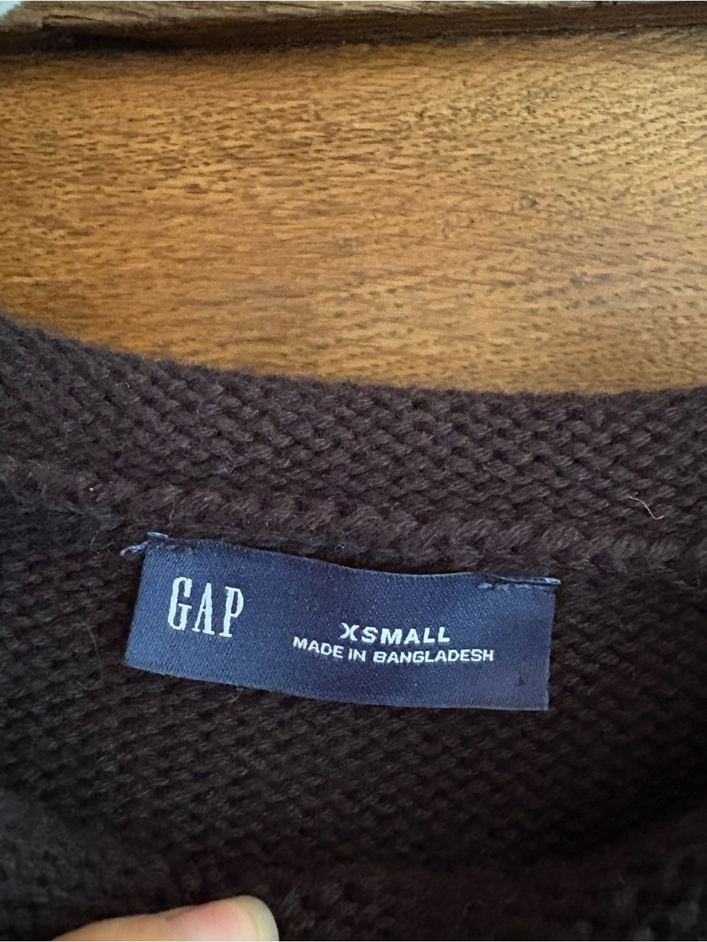GAP Cotton Rollneck Cropped Sweater in Black and Cream - Picture 2 of 3
